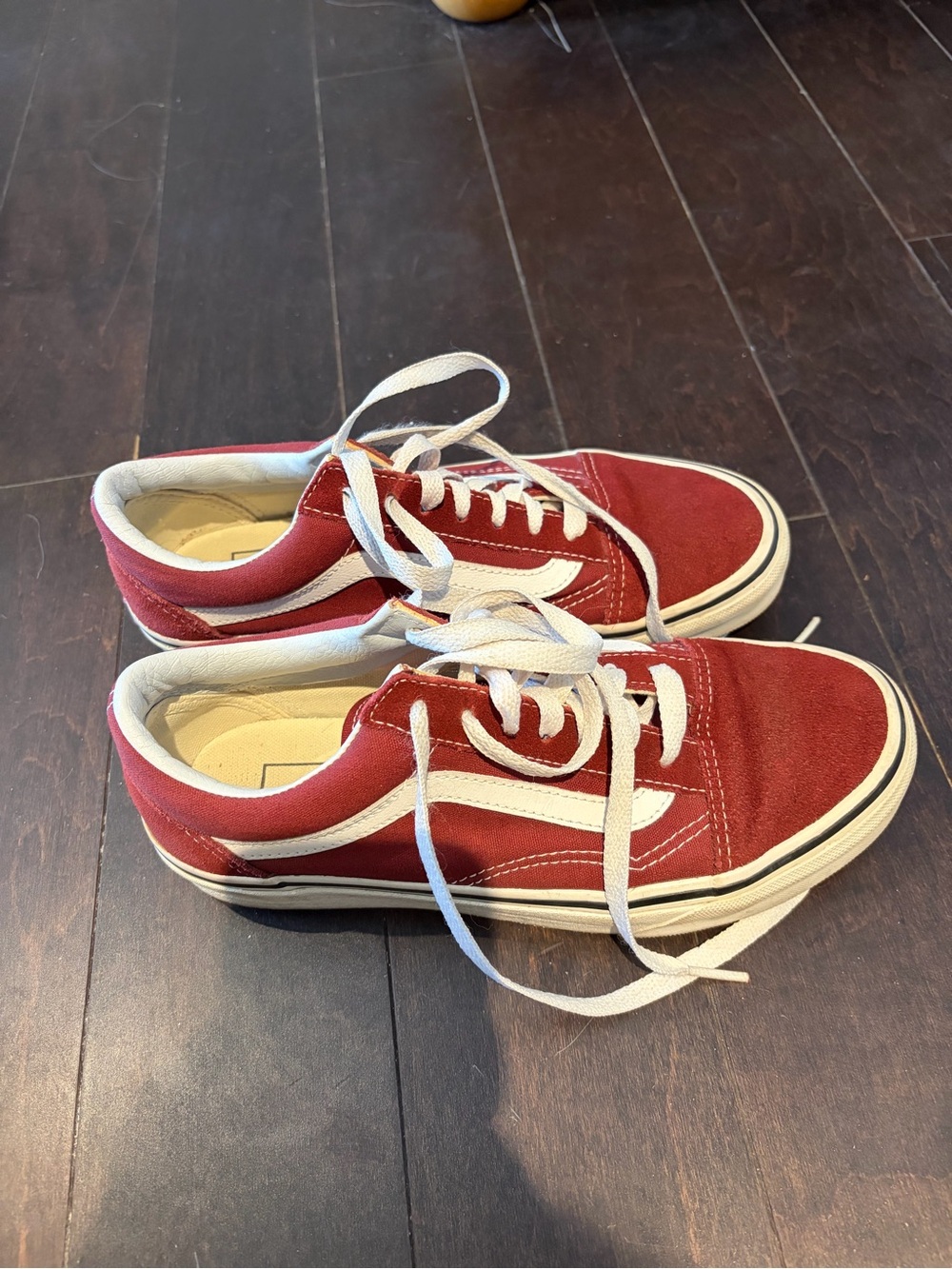 Vans Red and White Old Skool Sneakers